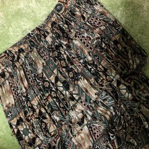 Vintage Aztec Print Boho Maxi Skirt